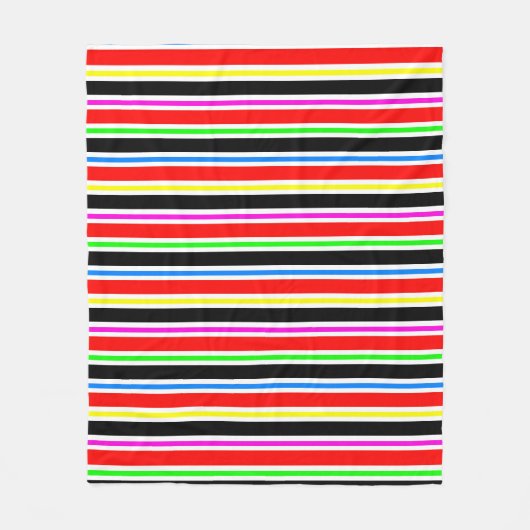 Red Black Multi-Colors Stripes Fleecedecke (Vorderseite)