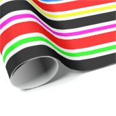 Red Black Multi-Colors Stripes Geschenkpapier (Rolleneckpunkt)