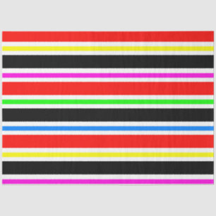Red Black Multi-Colors Stripes Seidenpapier