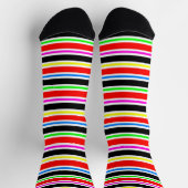 Red Black Multi-Colors Stripes Socken (Oben)