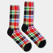 Red Black Multicolor Flannel Kariertes Tartan-Desi Socken (Rechts)