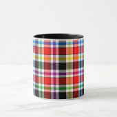 Red Black Multicolor Flannel Kariertes Tartan-Desi Tasse (Zentrum)