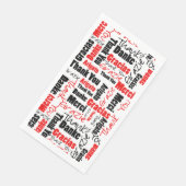 Red Black Multilingual Danke Typografy Collage Serviette (Ecke)