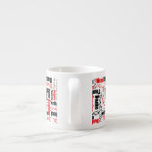 Red Black Multilingual Vielen Dank Word Cloud Espressotasse (Rückseite)