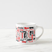 Red Black Multilingual Vielen Dank Word Cloud Espressotasse (Rechts)