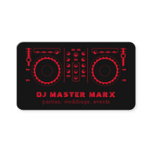 Red Black Music Turntable Disk Jockey DJ