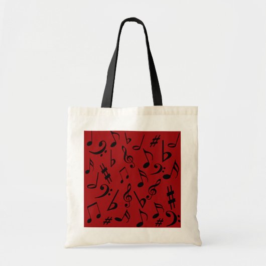 Red Black Musiknotens Bag Tragetasche (Vorne)