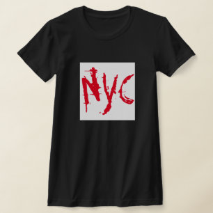 Red Black New York City Shirt, NYC USA City Shirts