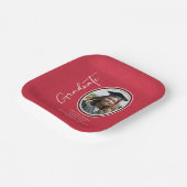 Red Black Nurse Graduate Script Minimales Foto Pappteller (Gewinkelt)