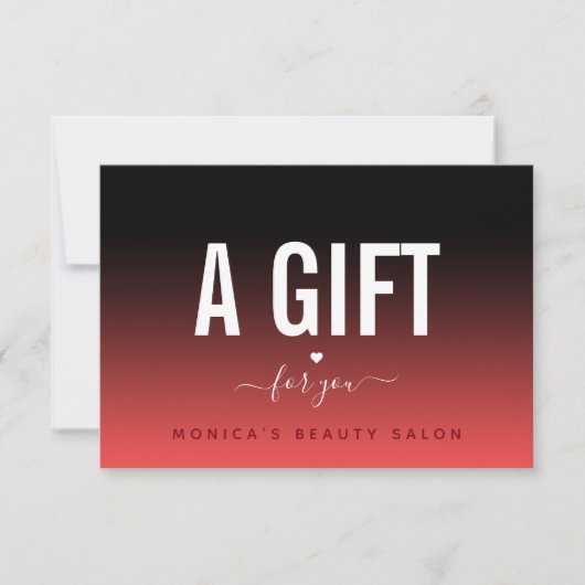 Red Black Ombre Herz Romantic Modern & Elegant (Vorderseite)