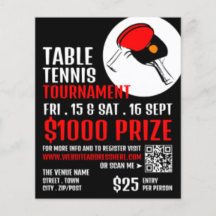 Red & Black Paddles, Tischtennis Turnier Flyer