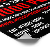 Red & Black Paddles, Tischtennis Turnier Poster (Ecke)