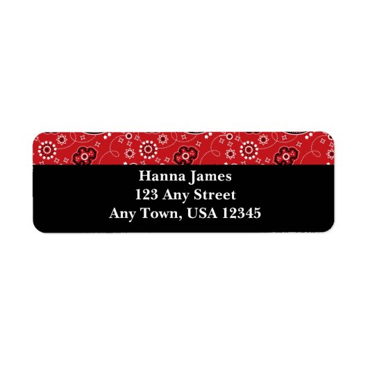 Red Black Paisley Bandana Print Personalisiert (Vorne)