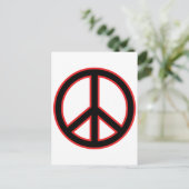 Red & Black Peace Symbol Postkarte (Stehend Vorderseite)