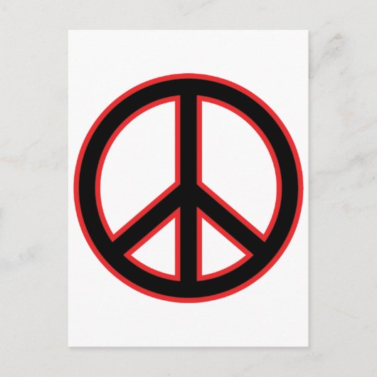 Red & Black Peace Symbol Postkarte (Vorderseite)