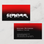 Red Black Personal Trainer Fitness Business Card Visitenkarte (Vorne/Hinten)