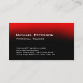 Red Black Personal Trainer Fitness Business Card Visitenkarte (Rückseite)