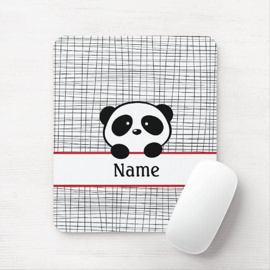 Red Black Personalisiert Panda Bear Mousepad (Mit Mouse)