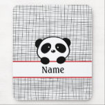 Red Black Personalisiert Panda Bear Mousepad<br><div class="desc">Dieses niedliche Mousepad hat ein schwarz-weißes und rotes Panda-Design und den Namen oder Text Ihrer Wahl.</div>