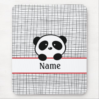 Red Black Personalisiert Panda Bear Mousepad