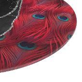 Red Black Pfau Marble Agate Glam Schneidebrett (Ecke)