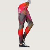 Red Black Pink Paint Spritzer Leggings (Rechts)