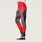 Red Black Pink Paint Spritzer Leggings (Links)