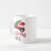 Red Black Plaid Pattern Rustic Christmas Truck  Kaffeetasse (Vorderseite Links)