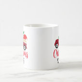 Red Black Plaid Pattern Rustic Christmas Truck  Kaffeetasse (Mittel)