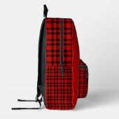 Red Black Plaid Personalize Pattern Bedruckter Rucksack (Links)