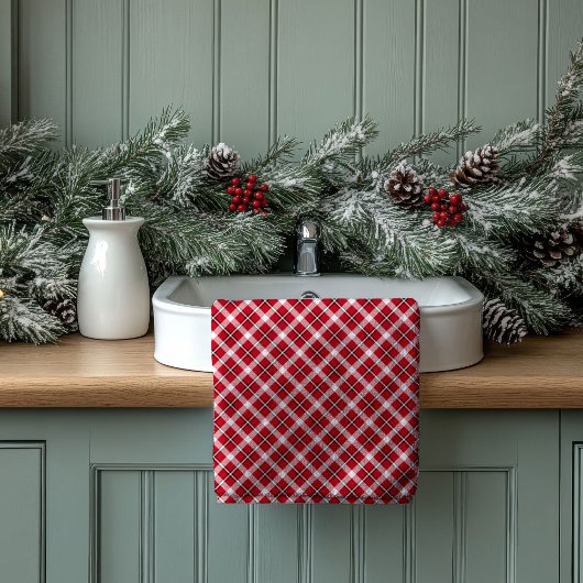 Red Black Plaid Towels Gift for Their First Place Badhandtuch Set