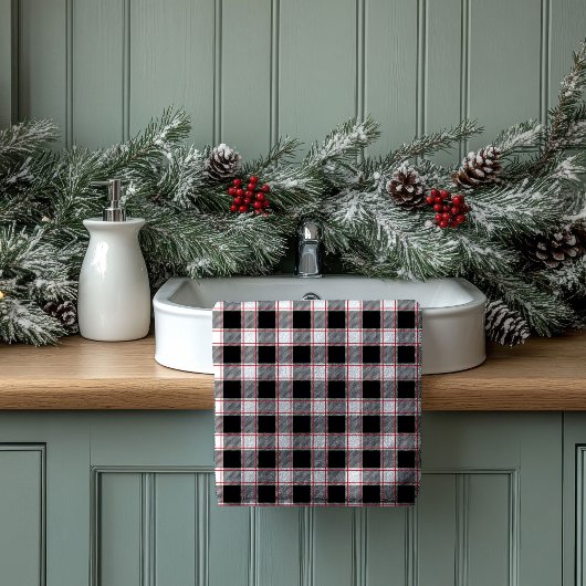 Red Black Plaid Towels Welcome Gift for New Home Badhandtuch Set