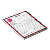 Red Black Polka Dot Company Business Shop Rechnung Notizblock (angewinkelt)