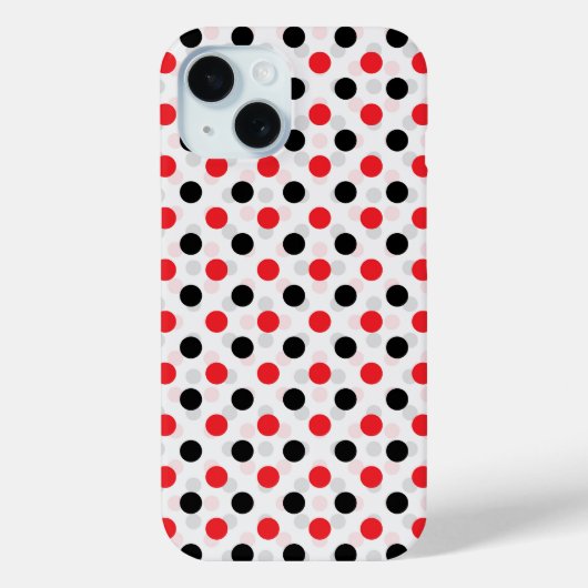 Red Black Polka Dots Textile Muster Design Case-Mate iPhone Hülle (Rückseite)