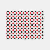 Red Black Polka Dots Textile Muster Design Fleecedecke (Vorderseite (Horizontal))