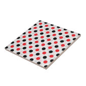 Red Black Polka Dots Textile Muster Design Fliese (Seite)
