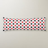 Red Black Polka Dots Textile Muster Design Seitenschläferkissen (Vorderseite)