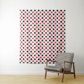 Red Black Polka Dots Textile Muster Design Wandteppich (Beispiel)