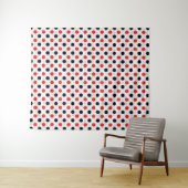 Red Black Polka Dots Textile Muster Design Wandteppich (Beispiel (Horizontal))