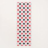 Red Black Polka Dots Textile Muster Design Yogamatte (Rückseite)