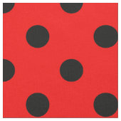 Red Black Polka Dots Textile Stoff (Nahaufnahme)