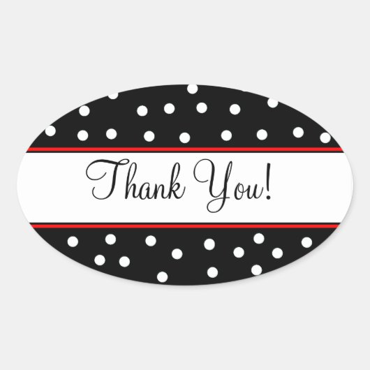 Red & Black Polka Dots-Wedding Ovaler Aufkleber (Vorderseite)
