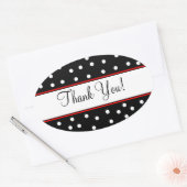 Red & Black Polka Dots-Wedding Ovaler Aufkleber (Umschlag)