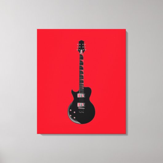 Red Black Pop Art Electric Gitarre Leinwanddruck (Vorderseite)