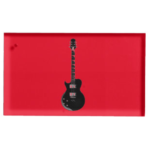 Red Black Pop Art Electric Gitarre Platzkartenhalter
