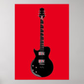Red Black Pop Art Electric Gitarre Poster (Vorne)
