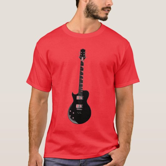 Red Black Pop Art Electric Gitarre T-Shirt (Vorderseite)