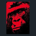 Red Black Pop Art Gorilla Face Poster<br><div class="desc">Digital Computer Animal Art - College Pop Art - Wild Animal Computer Images</div>