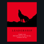 Red Black Pop Art Leadership Wolf Howling Poster<br><div class="desc">Wolves Digital Artwork - Wolf Silhouette Computer Animal Art - Uni Pop Kunst - Wilde Tiere Computerbilder</div>