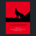 Red Black Pop Art Leadership Wolf Howling Poster<br><div class="desc">Wolves Digital Artwork - Wolf Silhouette Computer Animal Art - Uni Pop Kunst - Wilde Tiere Computerbilder</div>